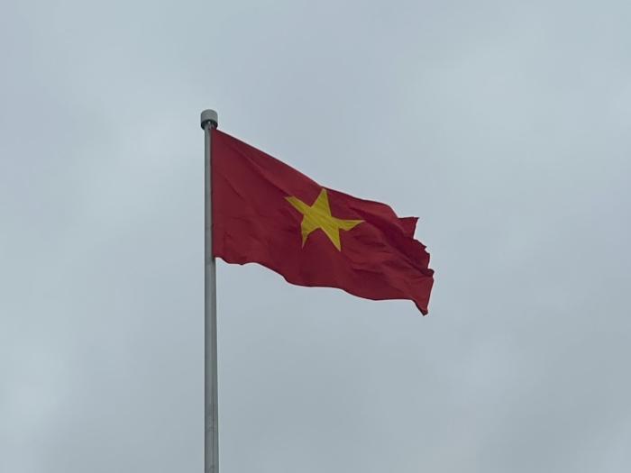風にたなびくベトナムの国旗